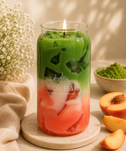 Peach Matcha Candle - Peach inspired handcrafted soy wax candle.