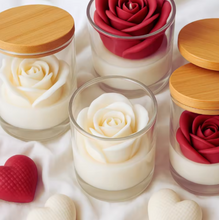 Rose Bloom Candle – Elegant Floral Luxury Candle with Glass Jar