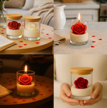 Rose Bloom Candle – Elegant Floral Luxury Candle with Glass Jar