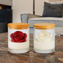 Rose Bloom Candle – Elegant Floral Luxury Candle with Glass Jar