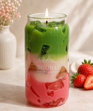 Strawberry Matcha Candle - Strawberry inspired handcrafted soy wax candle.