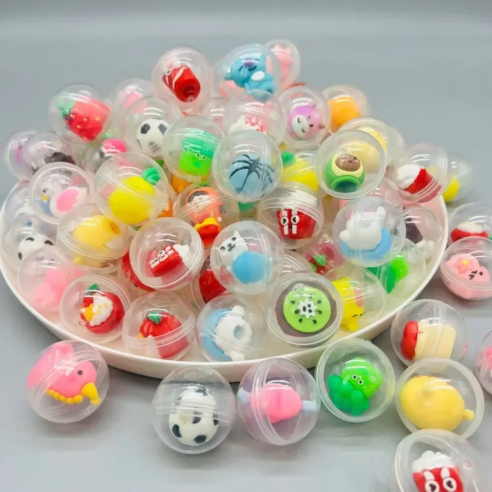 30 Pcs 32mm Transparent Eggshell Mixed Toy Kids Birthday Party Favor Pinata Gift Bag Filler Carnival Best Gift Reward 50 Pcs