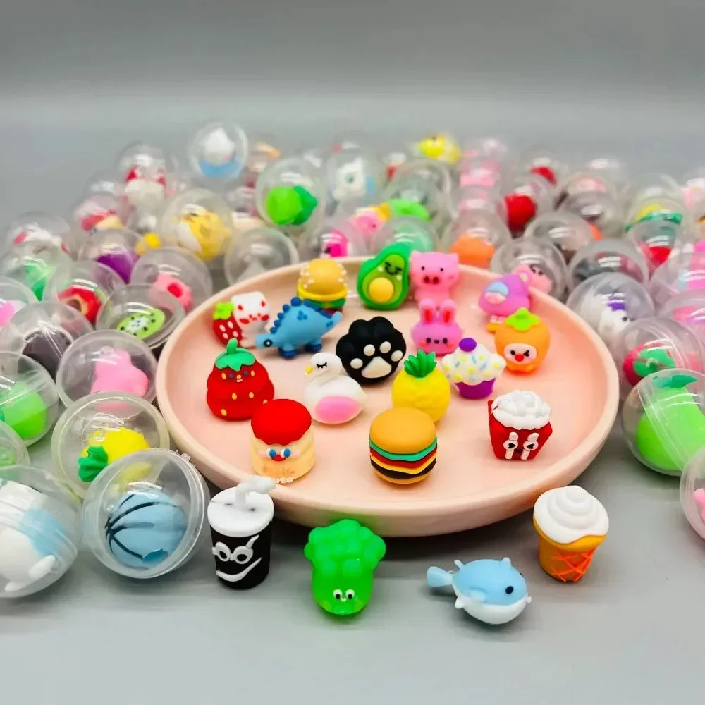 30 Pcs 32mm Transparent Eggshell Mixed Toy Kids Birthday Party Favor Pinata Gift Bag Filler Carnival Best Gift Reward 50 Pcs