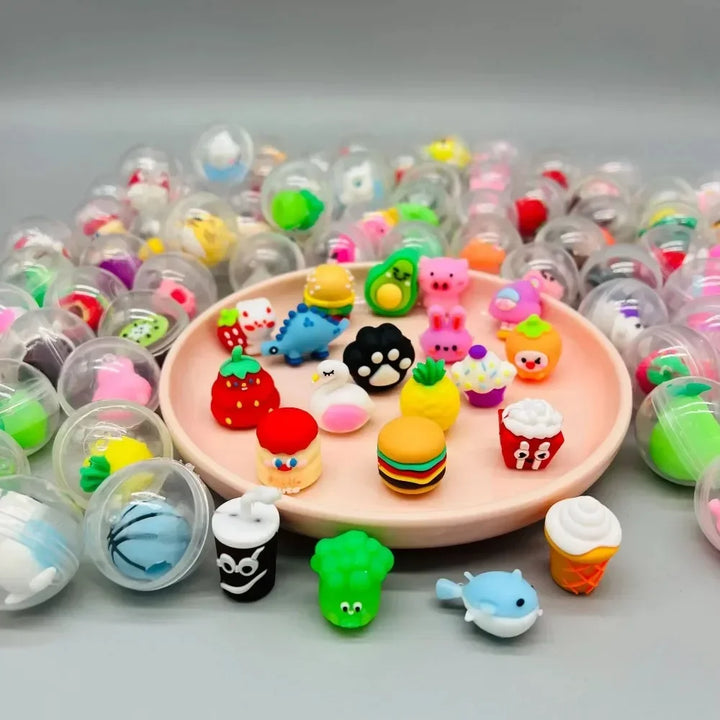 30 Pcs 32mm Transparent Eggshell Mixed Toy Kids Birthday Party Favor Pinata Gift Bag Filler Carnival Best Gift Reward 50 Pcs