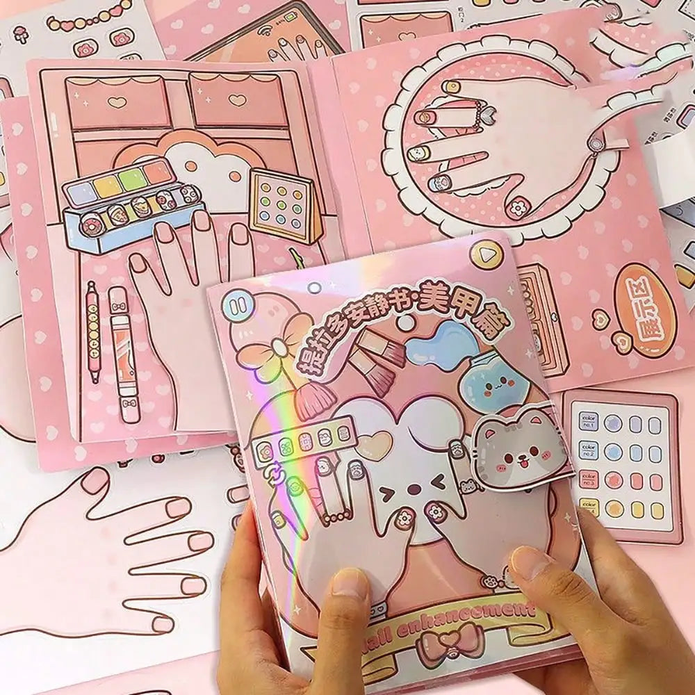 Wholesale Quiet Book Cute Planner Sticker 3D Puffy Sticker Activity Book for Girls, Kids Sensory Relaxing Educational Toy Book