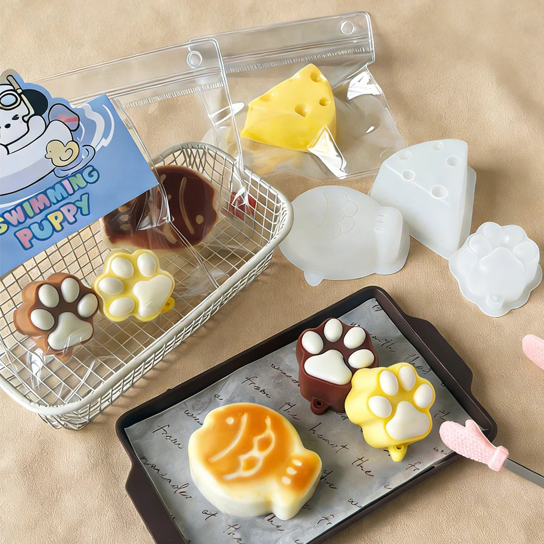 DIY Taba Squishy Kit Set Liquid Gel, Liquid Silicone Squishy Making Kit Perfect Kawaii Taba Squishy Cat Paw Cartoon Characters