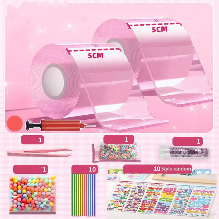 DIY Craft Pinch Toy Making Blowable Bubble Tape Set Non-Marking Double-Sided Adhesive Reusable Color High Sticky Nano Tape Kit