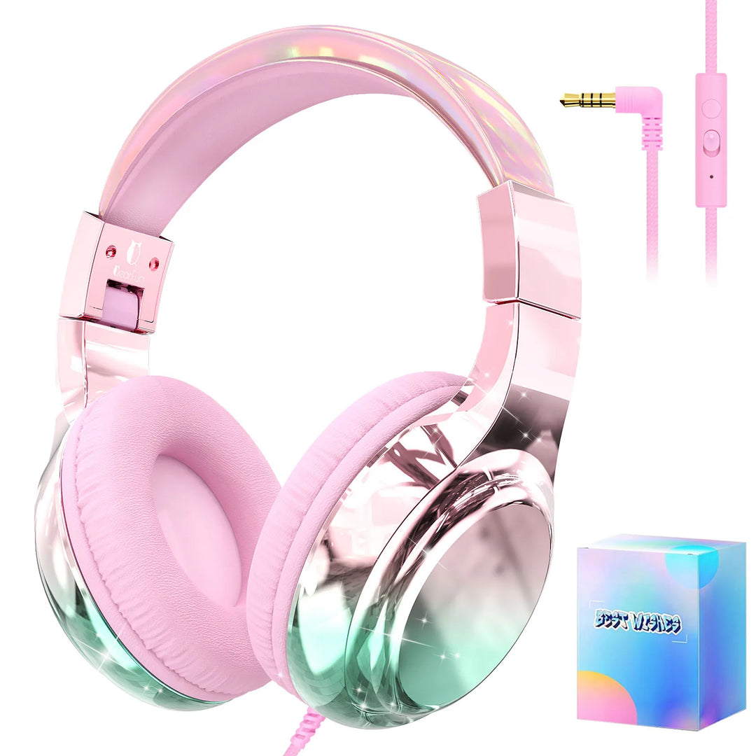 Kids Headphones Wired for School 85/94dB Volume Limiter Foldable Stereo