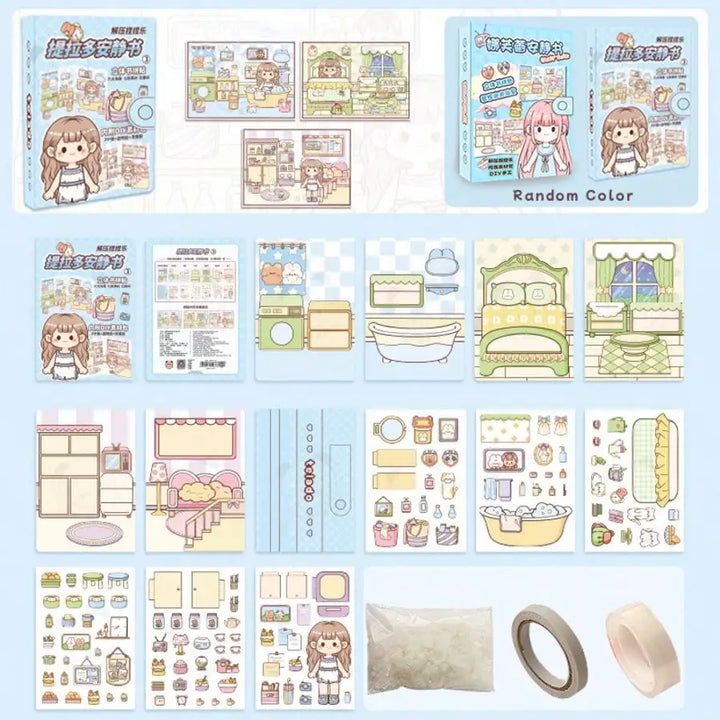 Wholesale Quiet Book Cute Planner Sticker 3D Puffy Sticker Activity Book for Girls, Kids Sensory Relaxing Educational Toy Book