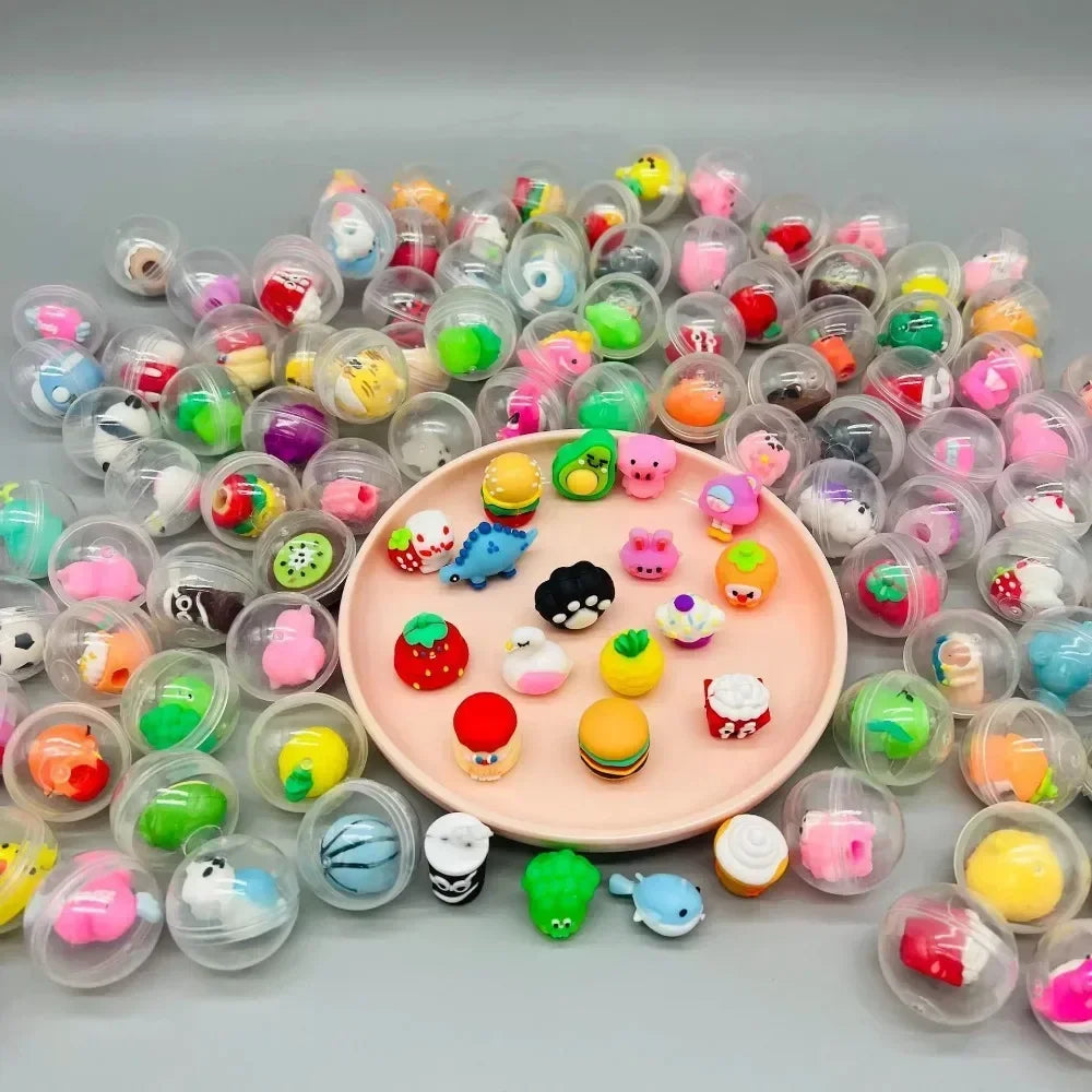 30 Pcs 32mm Transparent Eggshell Mixed Toy Kids Birthday Party Favor Pinata Gift Bag Filler Carnival Best Gift Reward 50 Pcs