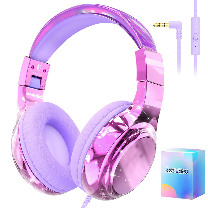 Kids Headphones Wired for School 85/94dB Volume Limiter Foldable Stereo