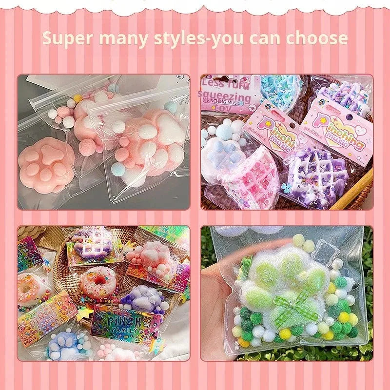 Liquid Silicone Cat Paw Rabbit Mold DIY Stress Relief Soft Slime Maker Kit for Kids Craft Creative Educational Toy AB Glue Set