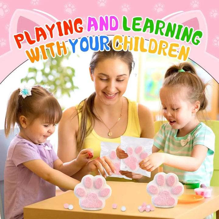 Liquid Silicone Cat Paw Rabbit Mold DIY Squishy Stress Relief Slime Kit Resin Casting Kids Craft Educational Toy AB Glue Set