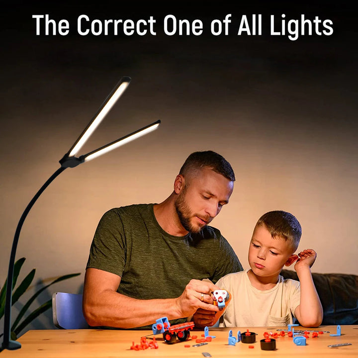 Eye-care LED Clip Metal Desk Lamp 3 Colors Adjustable
