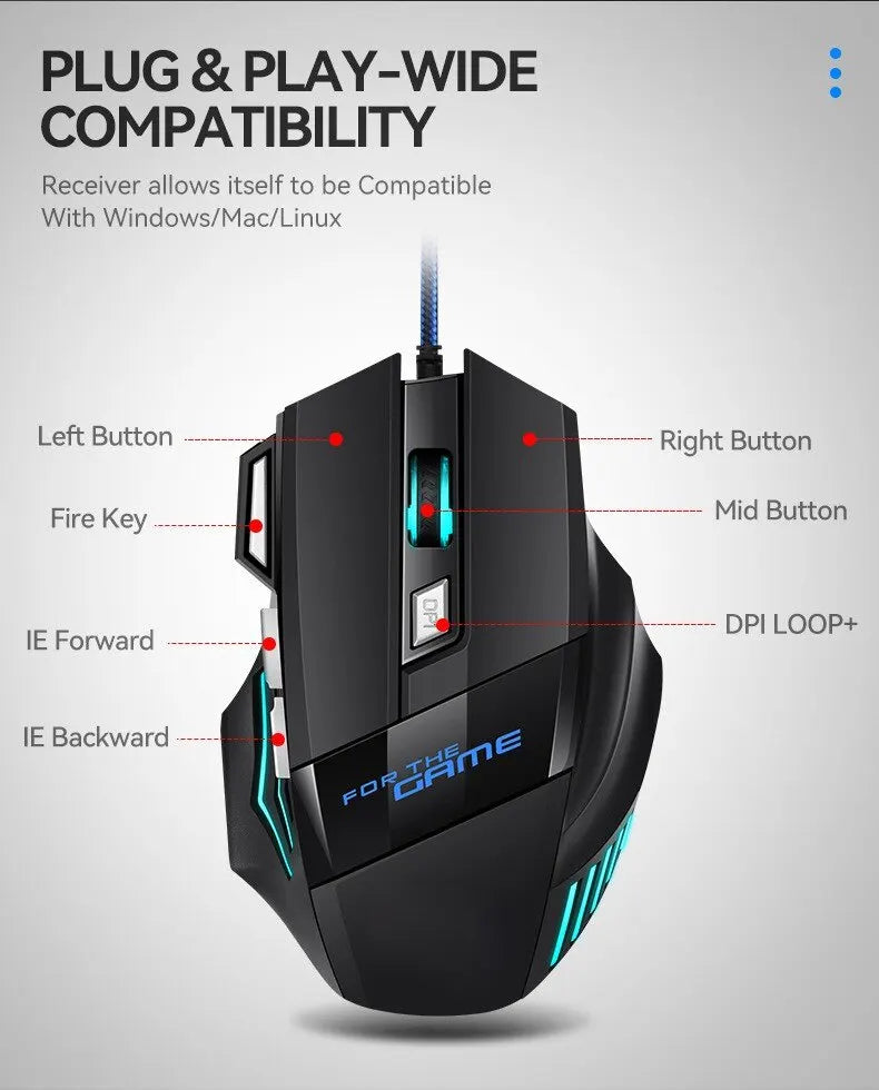 1 PC New Hyperspeed USB Gaming Mouse