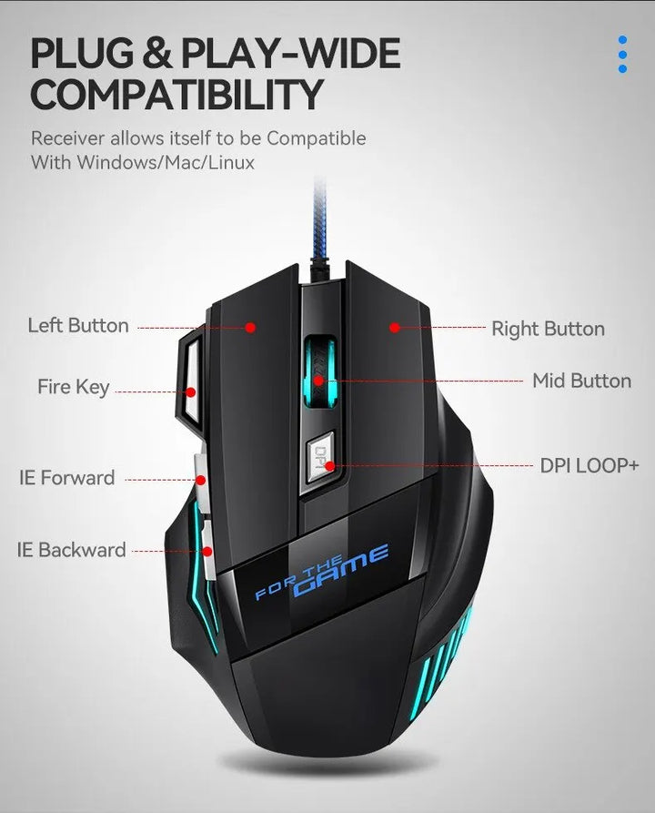 1 PC New Hyperspeed USB Gaming Mouse