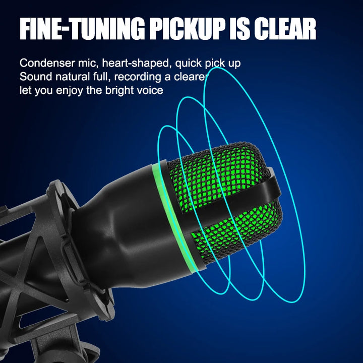 Professional USB Condenser Microphone For PC Laptop Streaming