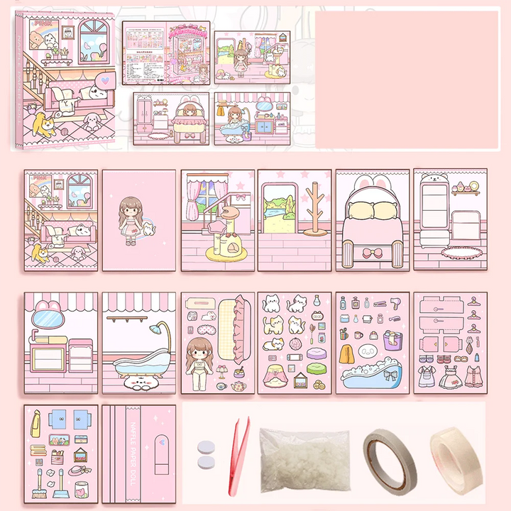 Wholesale Quiet Book Cute Planner Sticker 3D Puffy Sticker Activity Book for Girls, Kids Sensory Relaxing Educational Toy Book