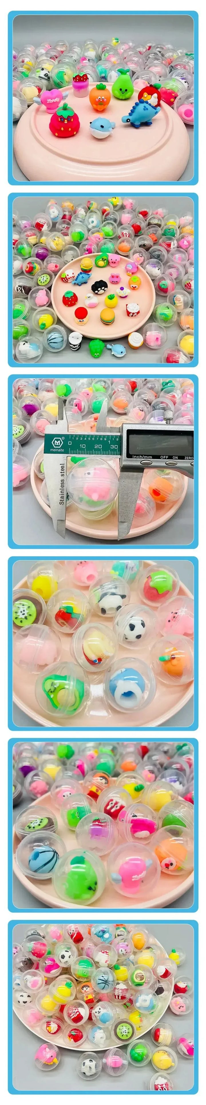 30 Pcs 32mm Transparent Eggshell Mixed Toy Kids Birthday Party Favor Pinata Gift Bag Filler Carnival Best Gift Reward 50 Pcs