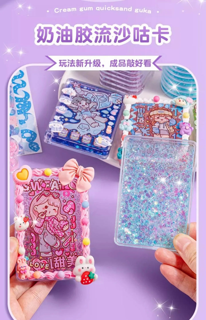 Cream Glue DIY Quicksand Goo Card Sticker Set Children and Girls Educational Toys Card Brick Goo Chuck Sticker Full Set