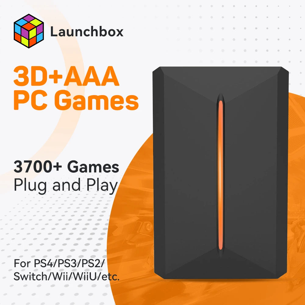 JMachen Launchbox 500G Gaming Hard Drive for PS4/PS3/PS2/Wii/WiiU/N64/DC 14 Emulators＆3760+Games for Windows PC/Laptop Play＆Play