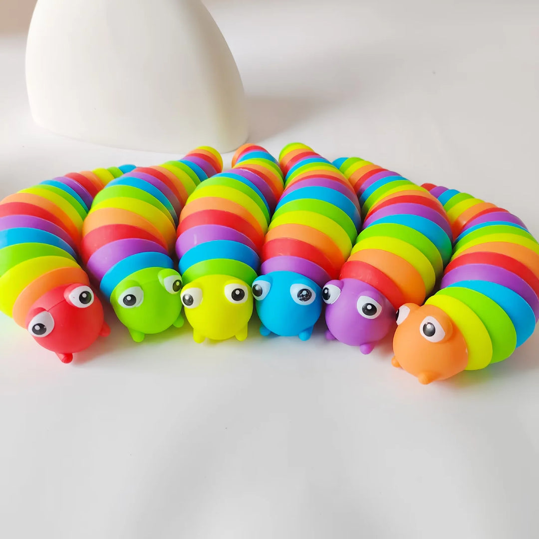 Funny Fidget Slugs Articulated Sensory Slug Toy Realistic Worm Caterpillar Fidget Toys for Kids Adults ADHD Autism Stress Relief