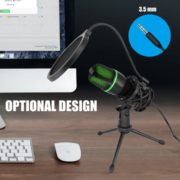 Professional USB Condenser Microphone For PC Laptop Streaming