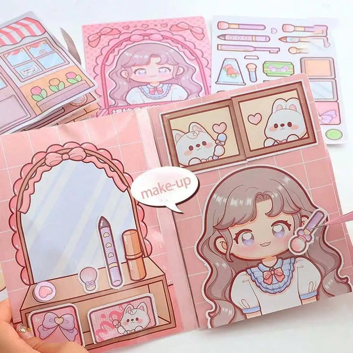 Wholesale Quiet Book Cute Planner Sticker 3D Puffy Sticker Activity Book for Girls, Kids Sensory Relaxing Educational Toy Book