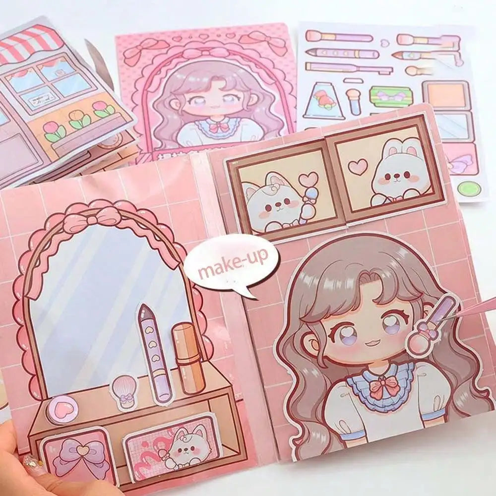 Wholesale Quiet Book Cute Planner Sticker 3D Puffy Sticker Activity Book for Girls, Kids Sensory Relaxing Educational Toy Book