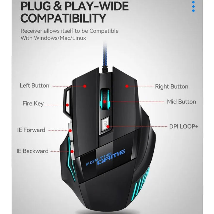 1 PC New Hyperspeed USB Gaming Mouse