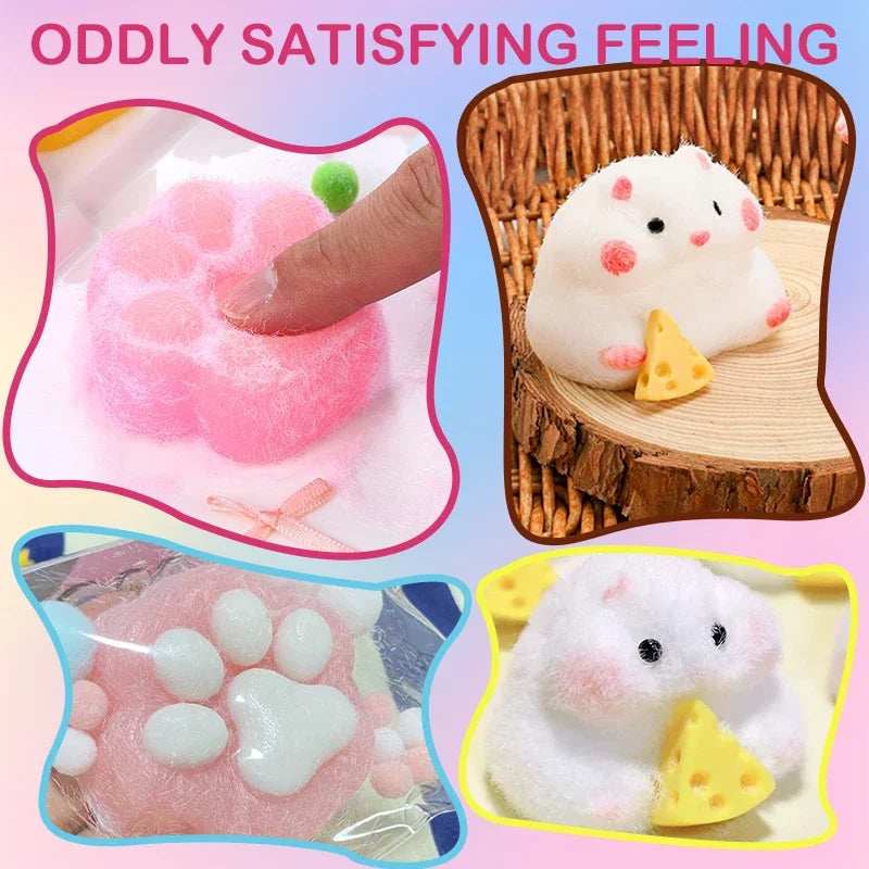 DIY Taba Squishy Making Kit Cat Paw Silicone Mold Liquid Silicone for Handmade Stress Relief Squishy Craft Supplies for Beginner