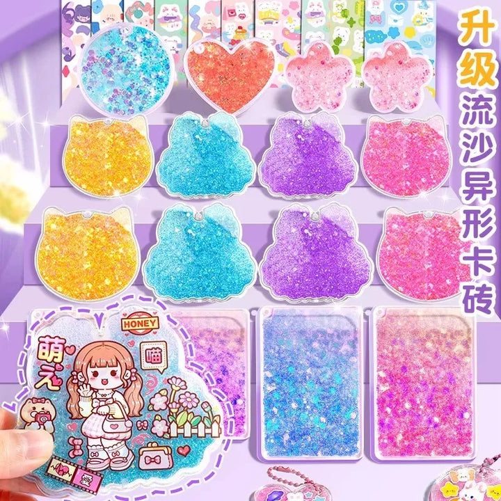 Cream Glue DIY Quicksand Goo Card Sticker Set Children and Girls Educational Toys Card Brick Goo Chuck Sticker Full Set