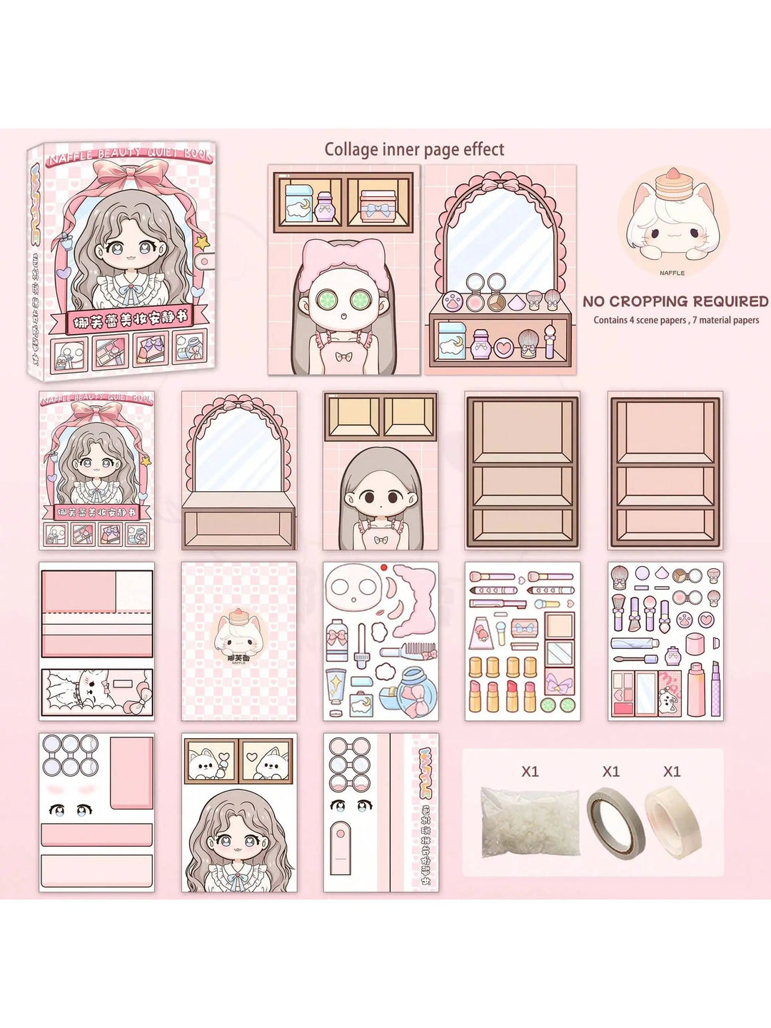 Wholesale Quiet Book Cute Planner Sticker 3D Puffy Sticker Activity Book for Girls, Kids Sensory Relaxing Educational Toy Book