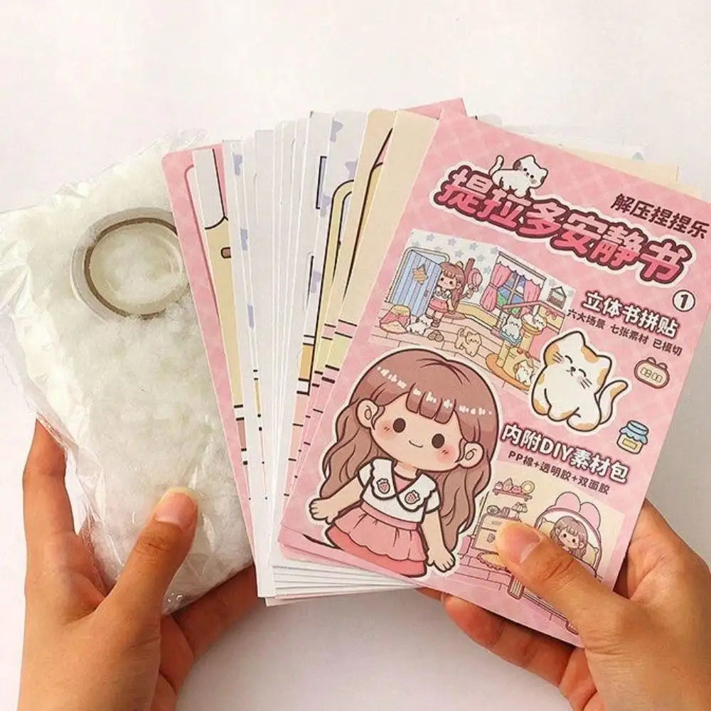 Wholesale Quiet Book Cute Planner Sticker 3D Puffy Sticker Activity Book for Girls, Kids Sensory Relaxing Educational Toy Book