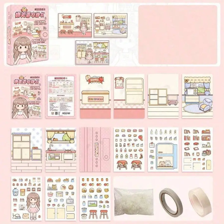 Wholesale Quiet Book Cute Planner Sticker 3D Puffy Sticker Activity Book for Girls, Kids Sensory Relaxing Educational Toy Book