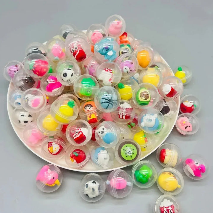 30 Pcs 32mm Transparent Eggshell Mixed Toy Kids Birthday Party Favor Pinata Gift Bag Filler Carnival Best Gift Reward 50 Pcs