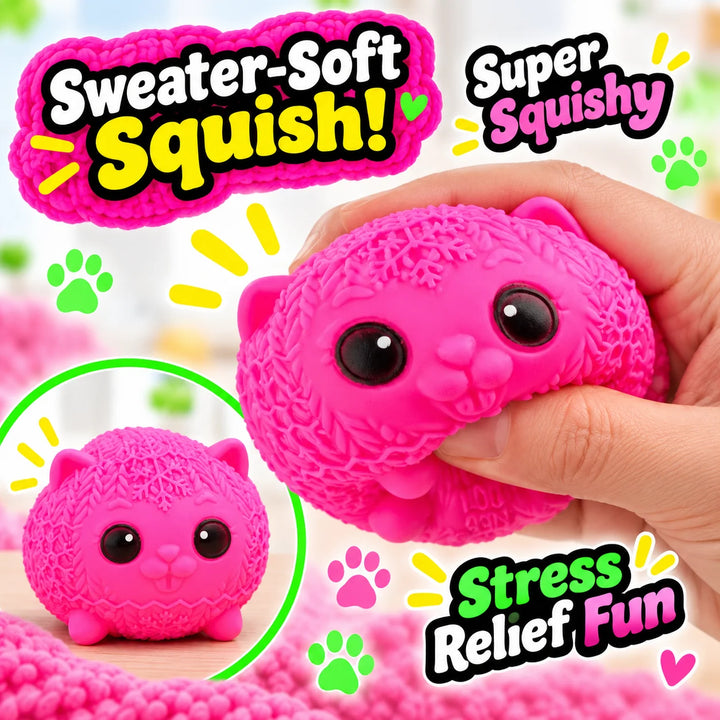 Schylling NeeDoh Knittens Cute Cat Squishy Toy Soft Stretchy Squeeze Fidget Toy Stress Relief Sensory Toy for Kids and Adults