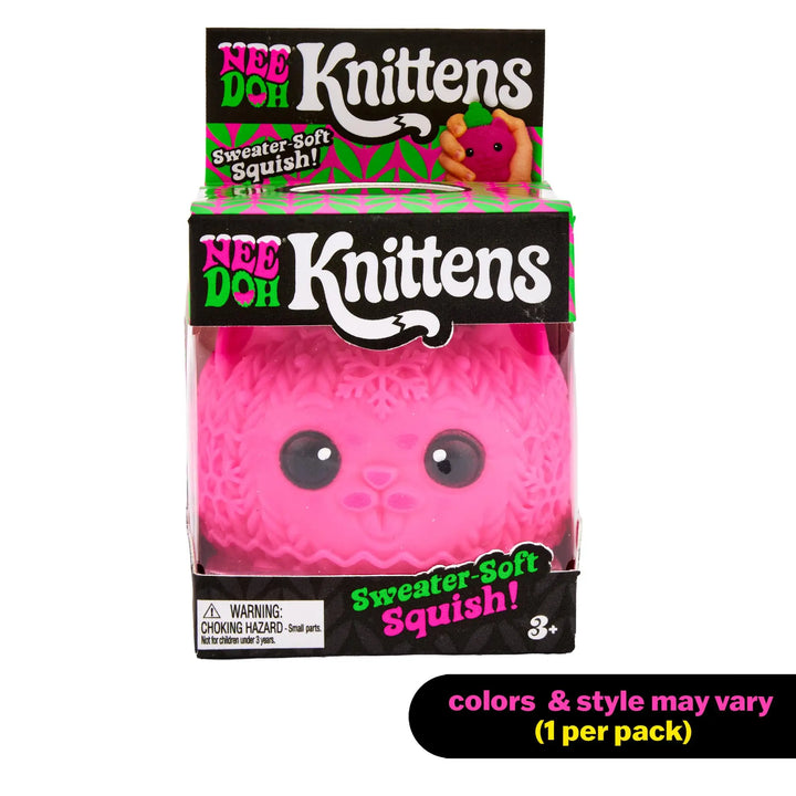 Schylling NeeDoh Knittens Cute Cat Squishy Toy Soft Stretchy Squeeze Fidget Toy Stress Relief Sensory Toy for Kids and Adults
